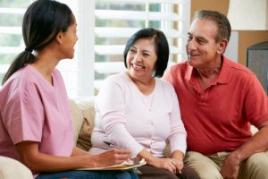 nurse talking with couples